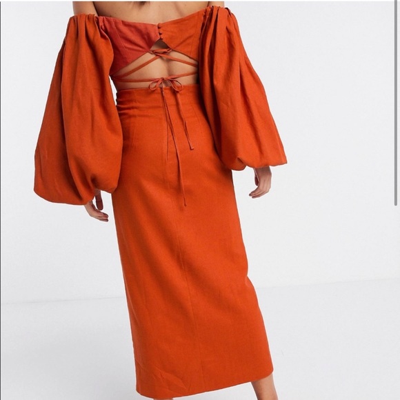 ASOS Midaxi skirt with thigh high split set - Picture 2 of 3